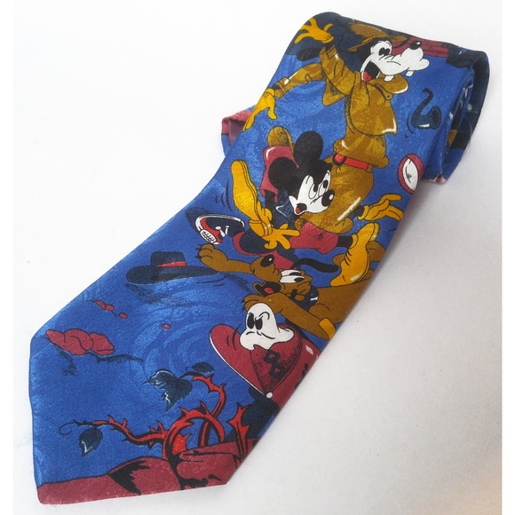 Vintage Disney Haunted House Tie Mickey 60s 70s - Picture 3 of 5